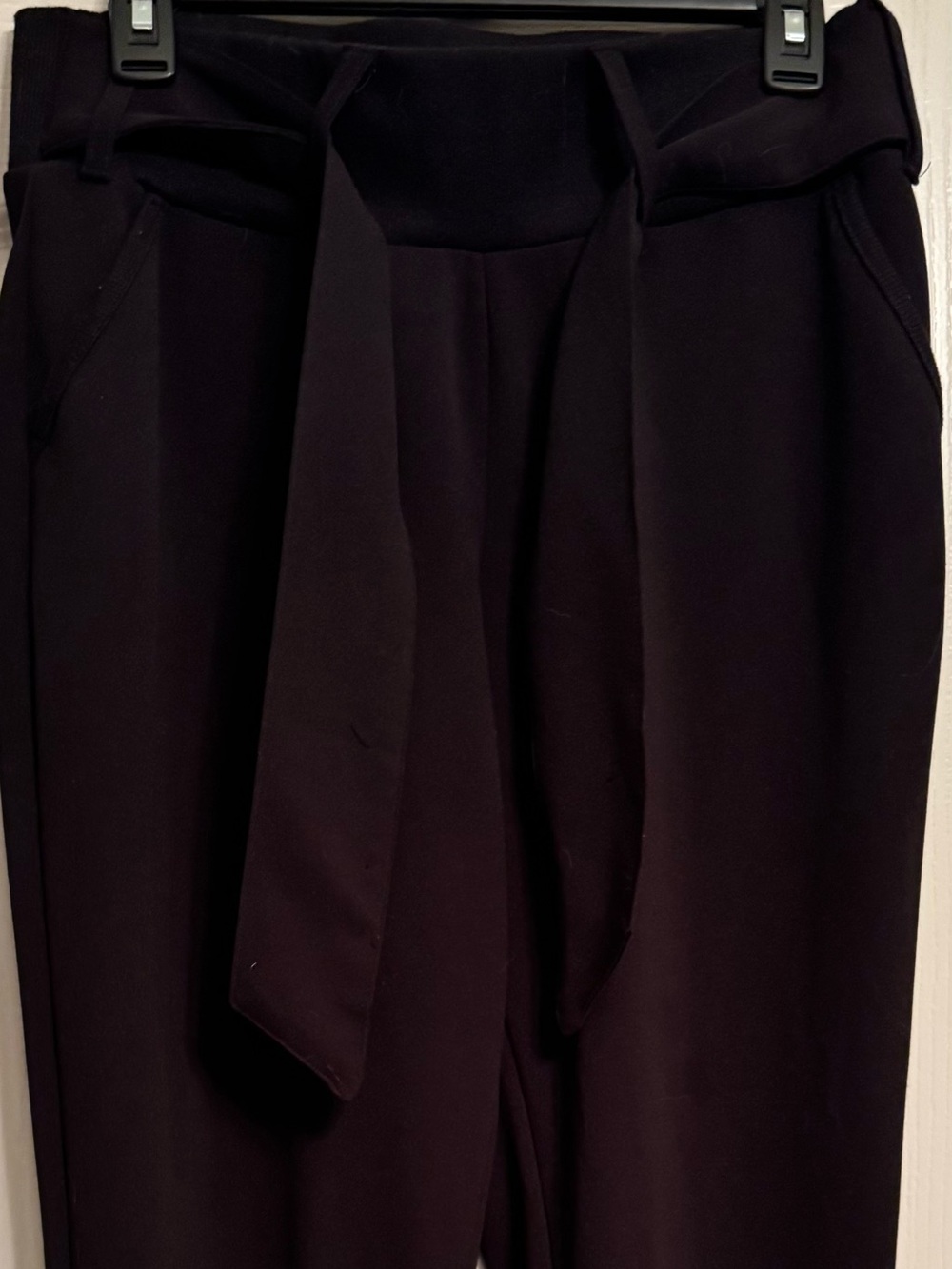 Rewash Black Cropped Tie-Waist Pants